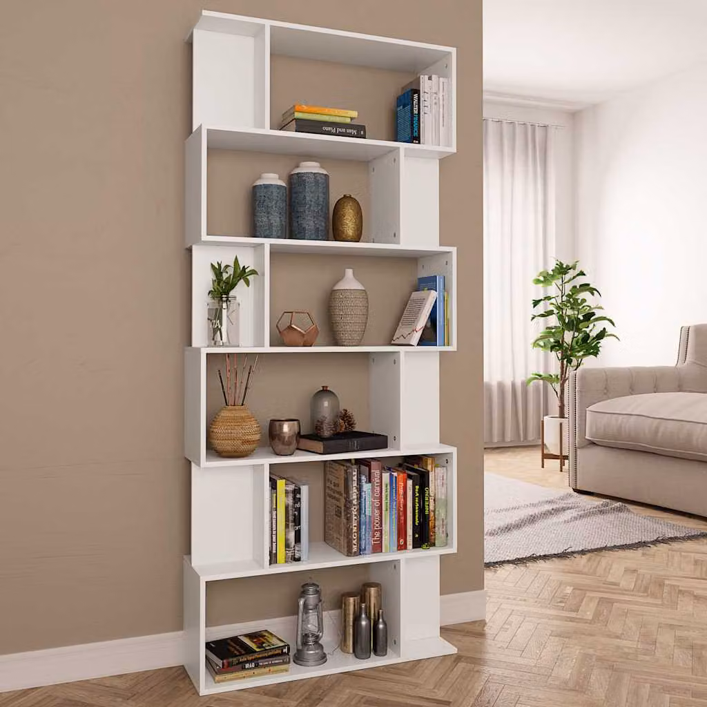 Libreria divisorio vidaXL in legno MDF bianco L 80 cm x P 24 cm x H 192 cm