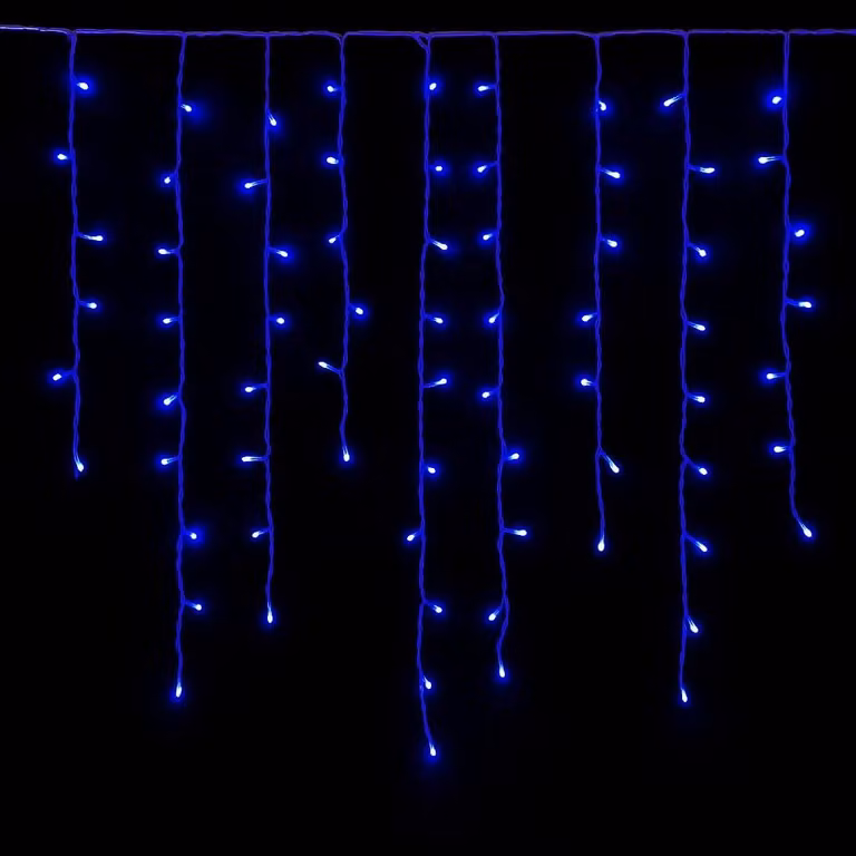 Tenda luminosa a LED, 5 metri, 200 LED, blu, grado di protezione IP65, espandibile