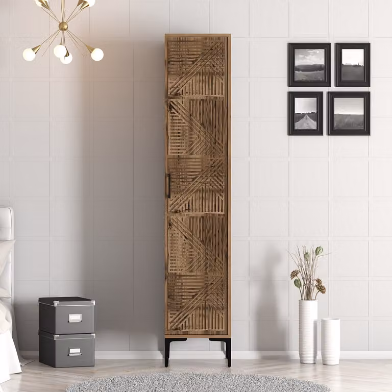Skye Decor, Kumsal P - Walnut, armadio, noce, 100% pannelli truciolari rivestiti in melamina, 40 x 201,4 x 47,5 cm