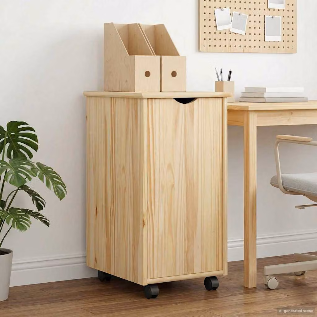 Carrello mobile con ruote vidaXL in legno color marrone, L 34 cm x P 39 cm x H 65,5 cm