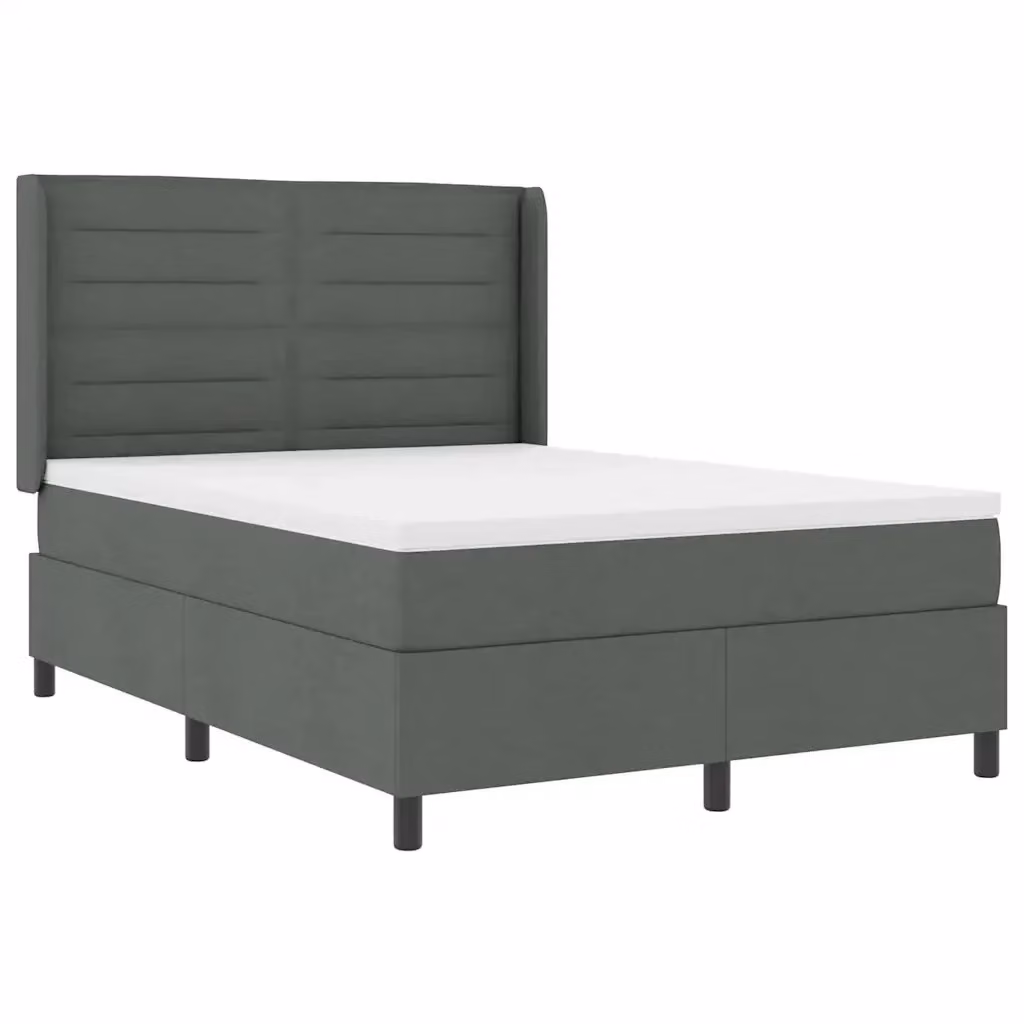 Letto a molle insacchettate vidaXL con illuminazione LED sottostante, rivestimento in tessuto grigio, L/P/H: 140 x 200 x 147 cm – 2