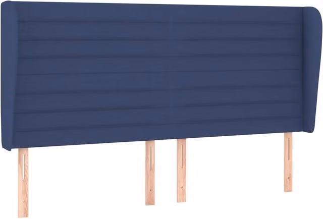 Testata ad Orecchio Blu in Tessuto con Struttura in Legno di Larice L: 163 cm, P: 23 cm, H: 118/128 cm – 1