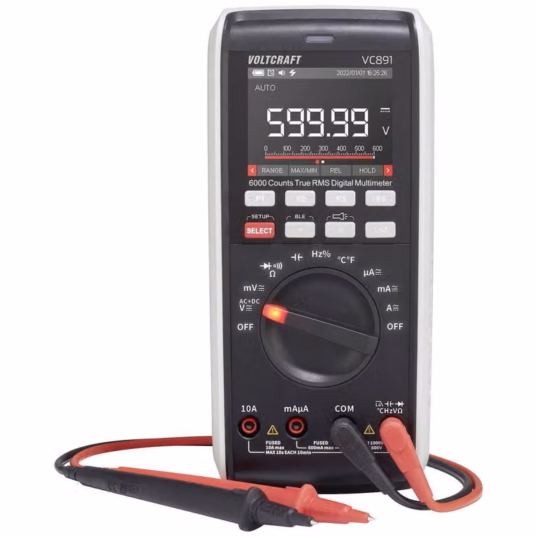 VOLTCRAFT VC891 Multimetro portatile calibrato (ISO) registratore di dati digitali CAT III 1000 V, CAT IV 600 V Display (conteggi): 60000 (VC-14068630)