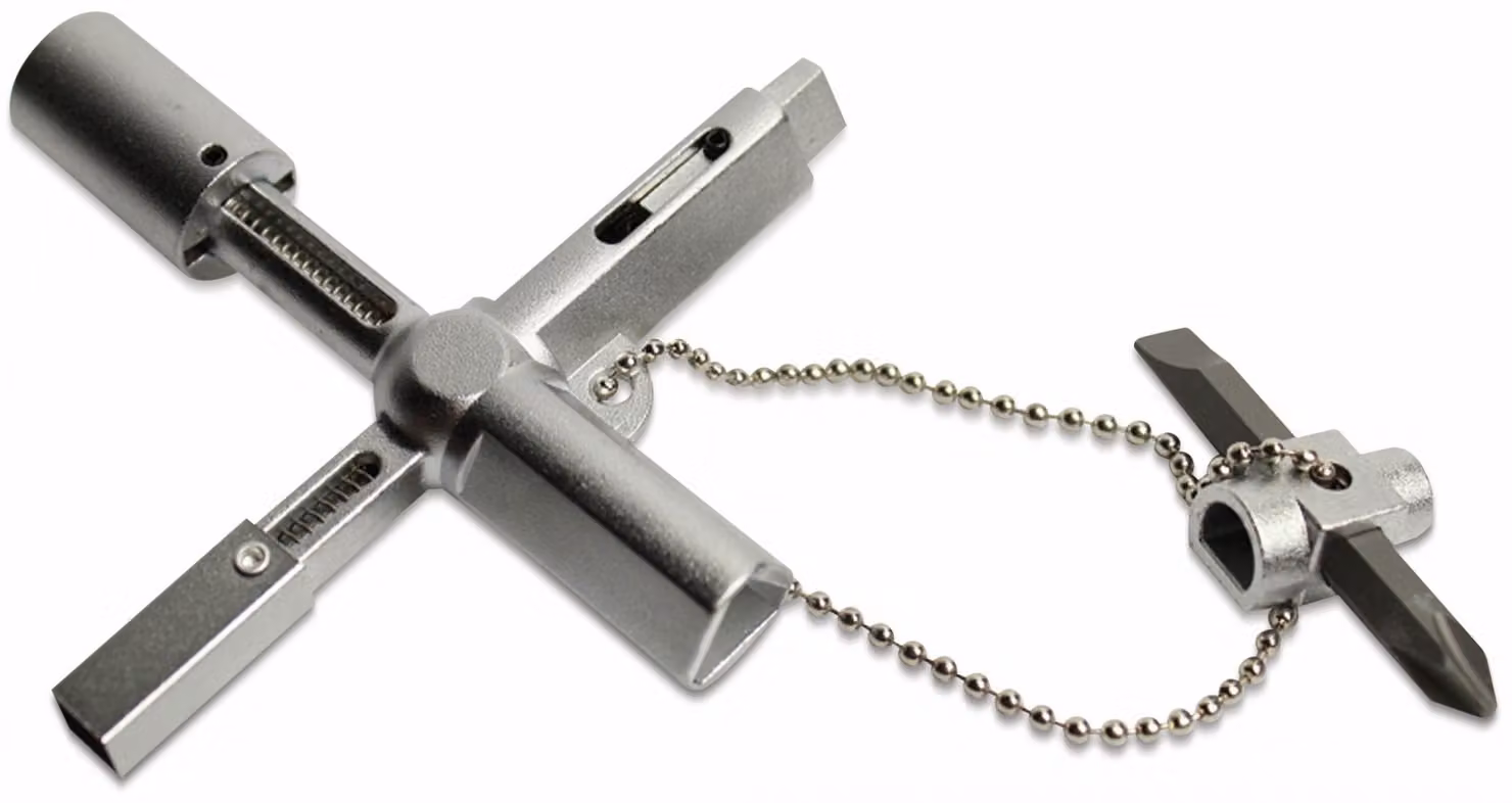 ABSINA xKey Chiave universale con 7 profili - Chiave triangolare Chiave quadrata Chiave per armadi Chiave universale