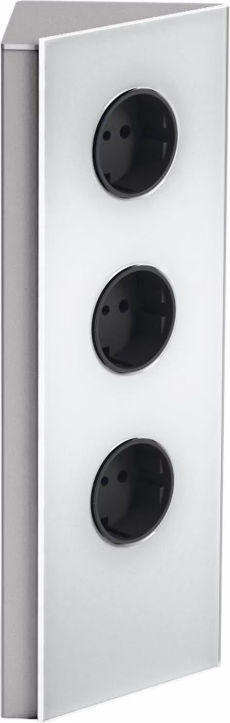 WIPO Mira vetro d'angolo, presa d'angolo, acciaio inox/vetro bianco