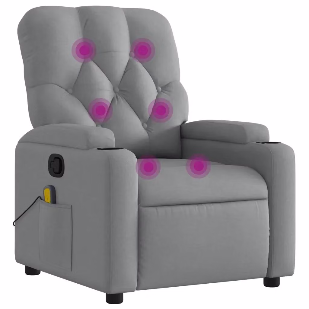 Poltrona reclinabile relax vidaXL in tessuto grigio con braccioli e leva manuale – 2