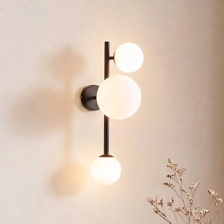Applique da parete Dione ALDEX, dimmerabile, Nero, Soggiorno / Sala da pranzo, Vetro, Moderno, Applique