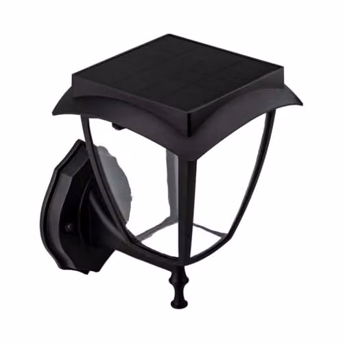 Lampada LED Solare da muro Colore Nero Opaco 3000K+6000K IP65