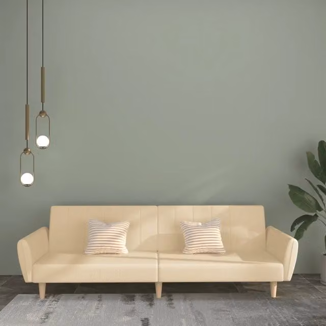 Divano Letto a 2 Posti-Sofa Letto 2 Posti-Daybed Crema in Tessuto 203580