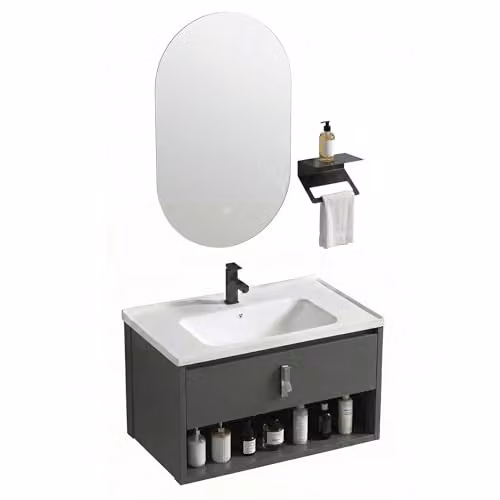 Rea - Set di mobili da bagno Toledo - grigio 60 cm - 48 x 60 x 0 cm