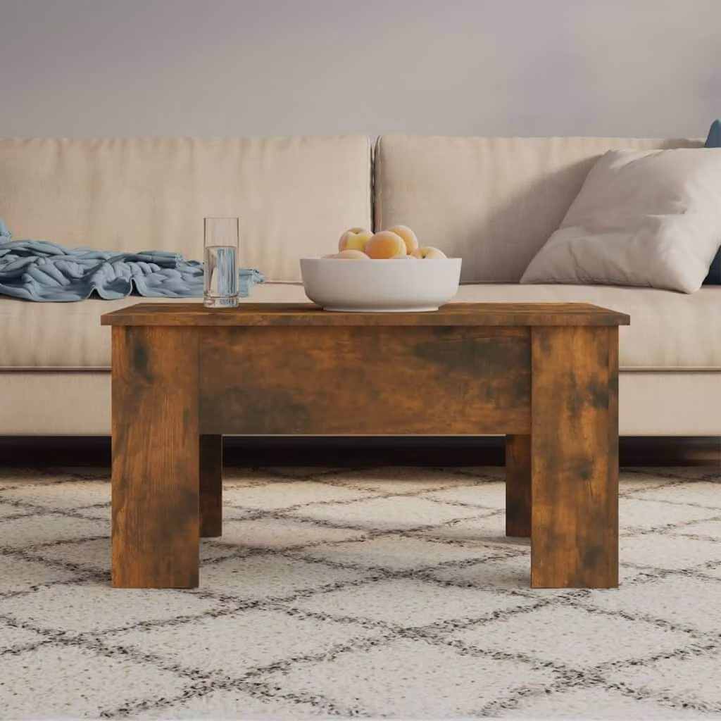 vidaXL Tavolino in rovere affumicato 79x49x41 cm in legno - Tavolino - Tavolini - Tavolino regolabile in altezza - Tavolino