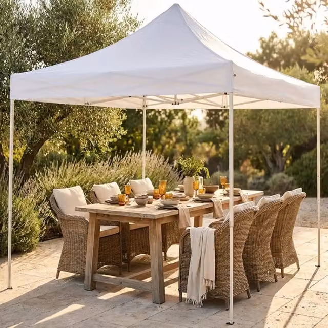 Gazebo Holiday Cosma in metallo e poliestere bianco e verde L/P: 300 x 300 cm