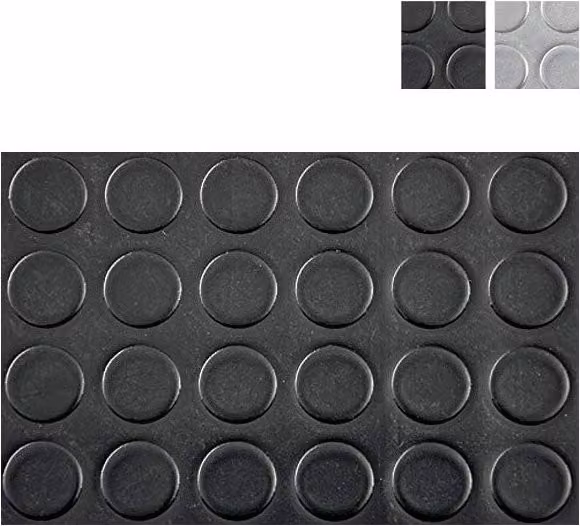 Pavimento in PVC Kobel Nero con effetto bollo spessore 1,0 mm rotolo da 25 m2