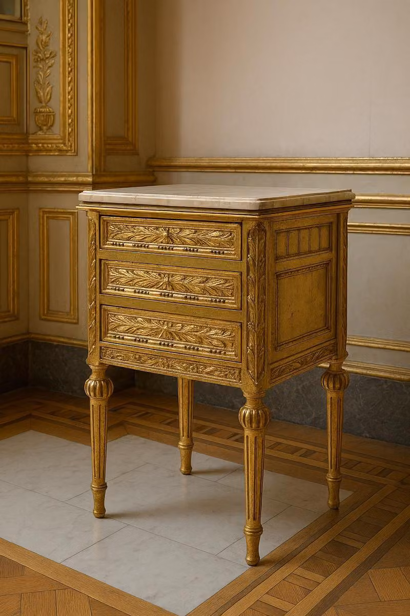 Casa Padrino Cassettiera barocca oro antico / crema - Cassettiera in stile barocco realizzata a mano con 3 cassetti
