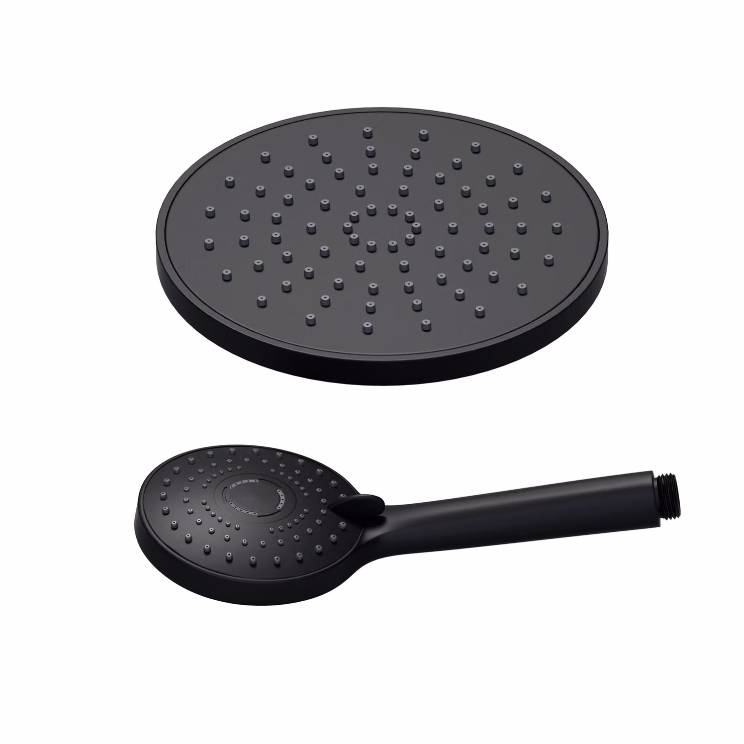 JOHO Soffione doccia a pioggia in ABS, 8 pollici, con doccetta a mano, rotonda, con ugelli anticalcare D20 cm, colore nero