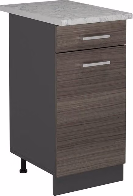 Mobiletto base per cucina Vicco R-Line Grigio nobile/Antracite con piano in marmo L: 40 cm