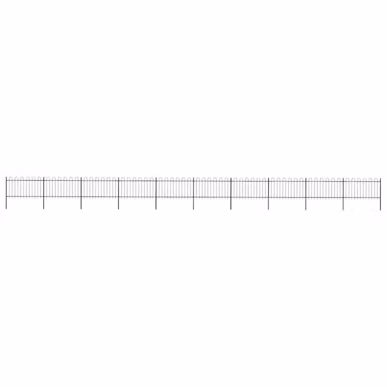 Recinzione da giardino vidaXL in acciaio con parte superiore ad anello, colore nero, L: 1673 cm, H: 100 cm