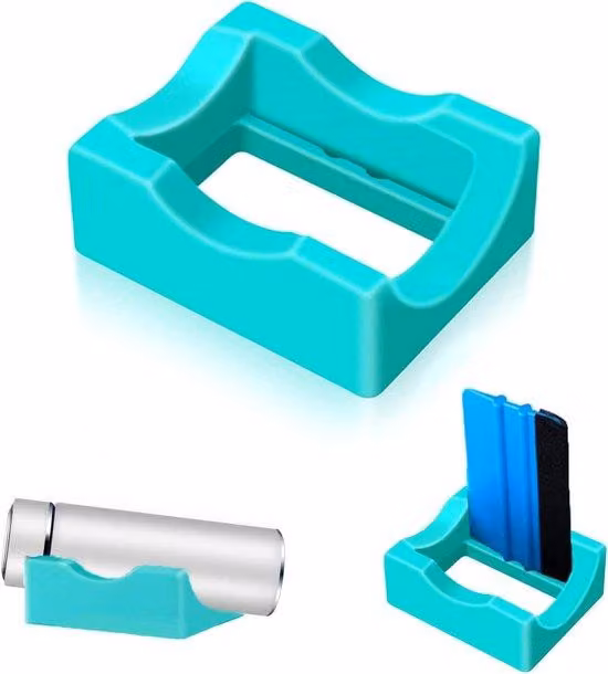 Portabicchieri in silicone con fessura e spazzola, realizzato a mano, lavorazione del vetro