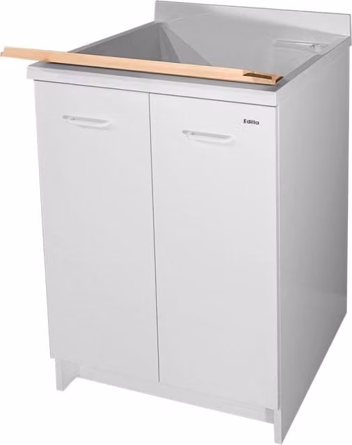 Mobile Lavatoio 60x60x85cm 2 Ante Asse in Legno Montegrappa Edilla Bianco