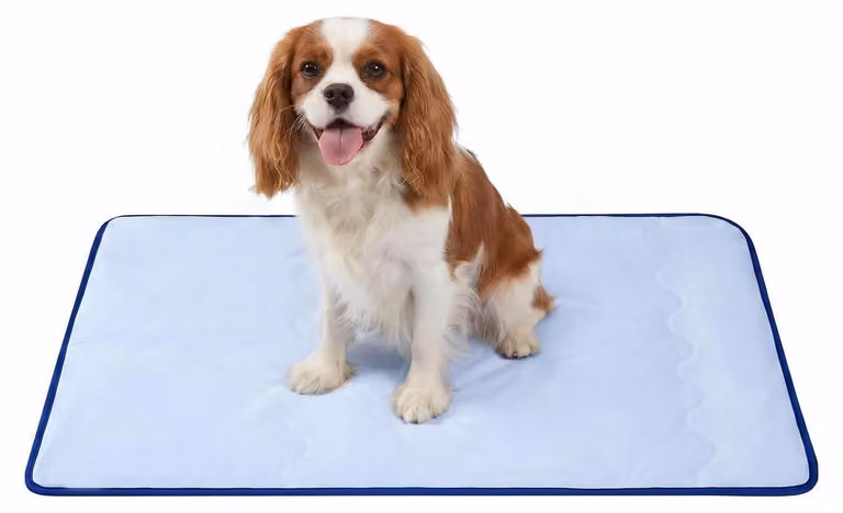 Tappetino refrigerante per cani e gatti, traspirante, pieghevole, lavabile, 102x74 cm, azzurro chiaro