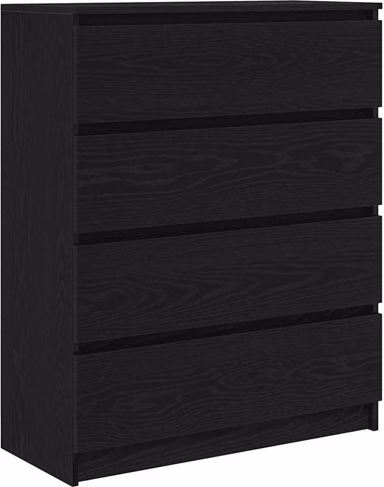 Credenza Rovere Nero 80x35x99 cm in Legno Multistrato