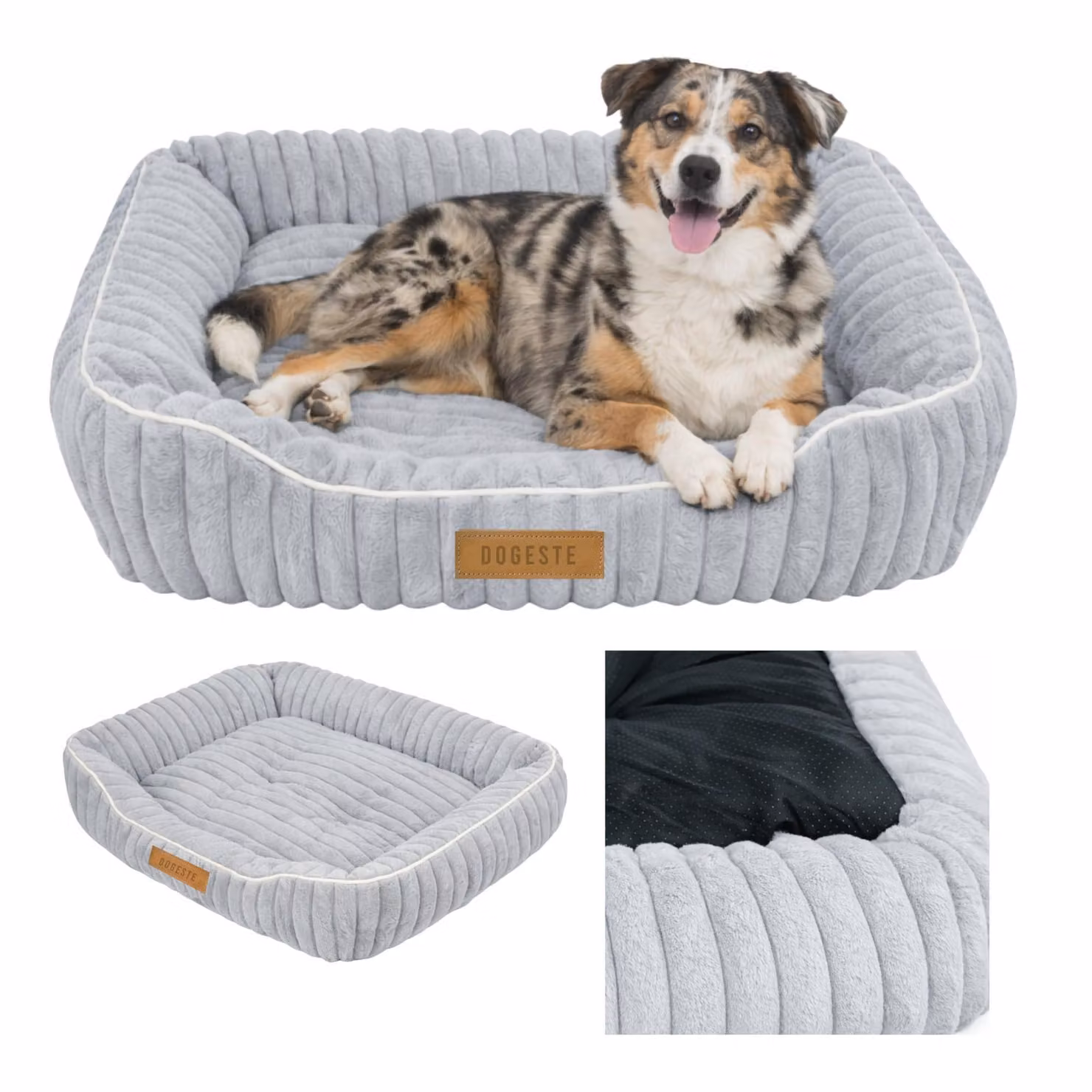 Dogeste cuccia per cane CALMI 85x65x15 cm, velluto a coste, antiscivolo