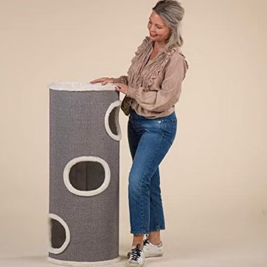 Torre tiragraffi per gatti 44x44x106 cm beige
