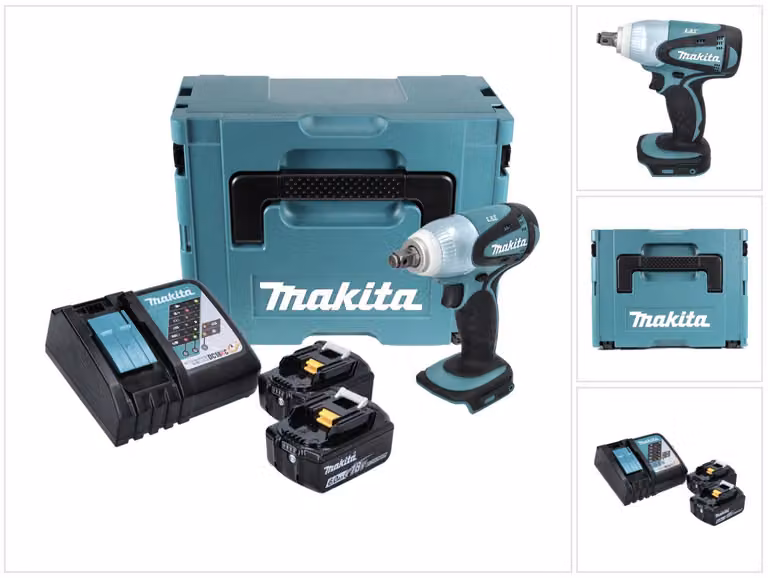 Avvitatore a impulsi a batteria Makita DTW 251 RGJ 18 V 230 Nm 1/2" + 2x batteria ricaricabile 6,0 Ah + caricabatterie + Makpac