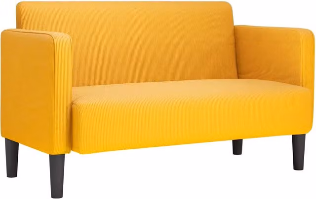 Divano | Divano da soggiorno | Sofa Divanetto Giallo Chiaro 109cm Tessuto di Velluto a Coste