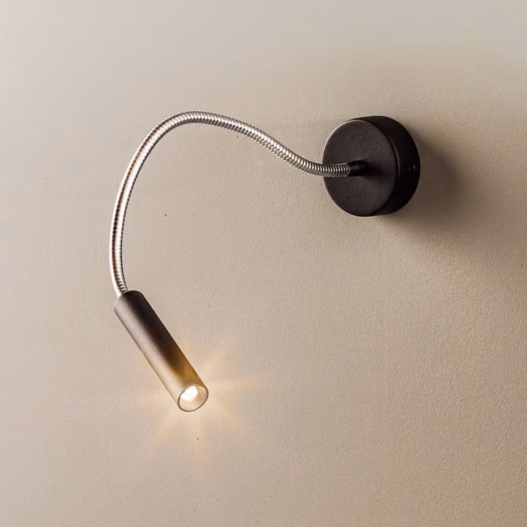Applique da parete Flexa SOLLUX LIGHTING, Nero, Camera da letto, Metallo, Moderno, Applique