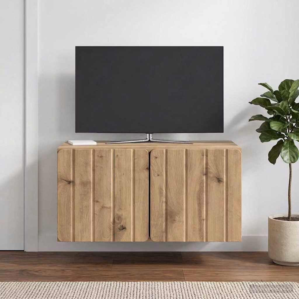 Mobile Porta TV da Muro Moderno vidaXL in Legno Marrone, L: 59,5 cm, P: 41 cm, H: 30 cm