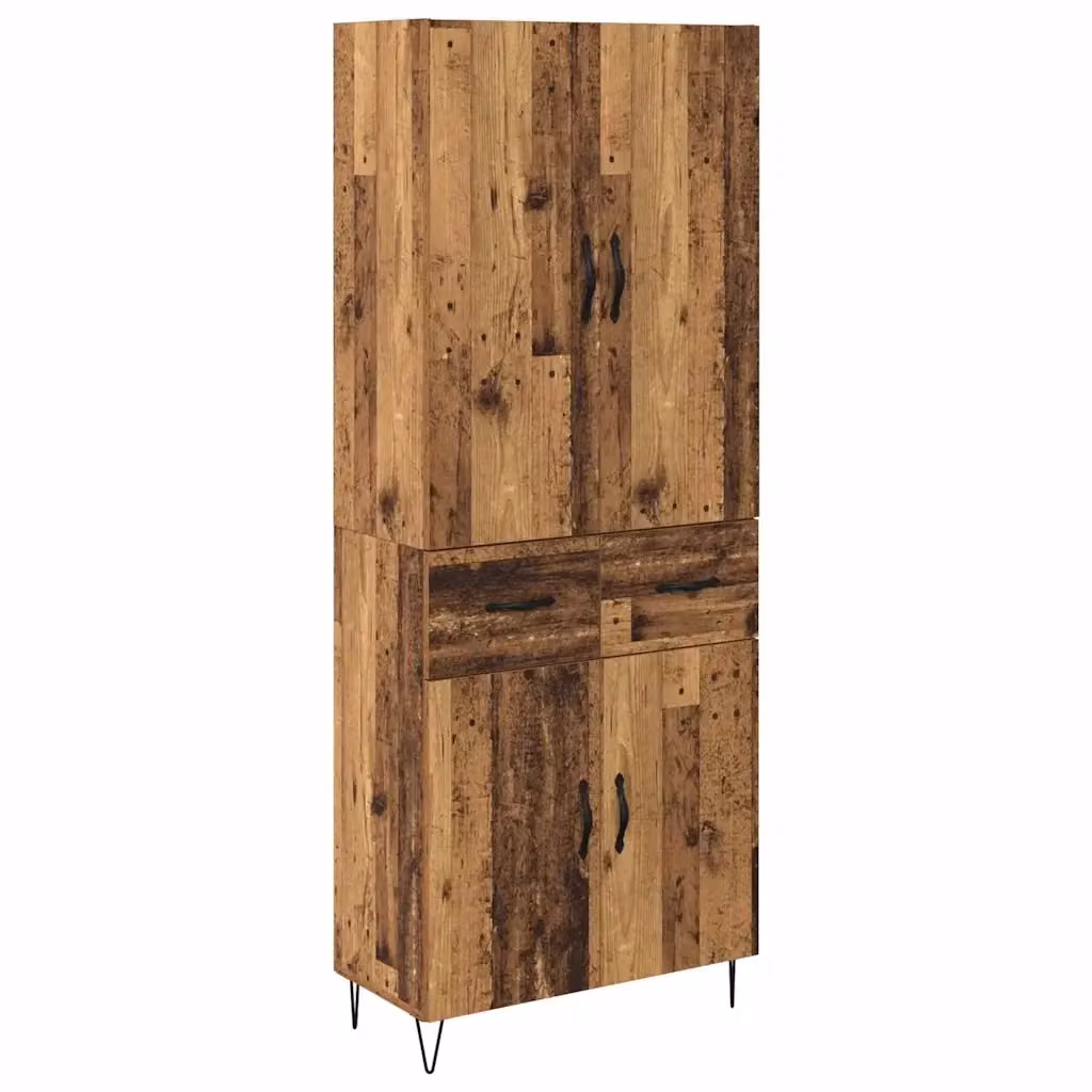 Set di 2 credenze buffet vidaXL in legno e vetro, colore marrone, L/P/H: 180 x 34 x 69,5 cm – 2