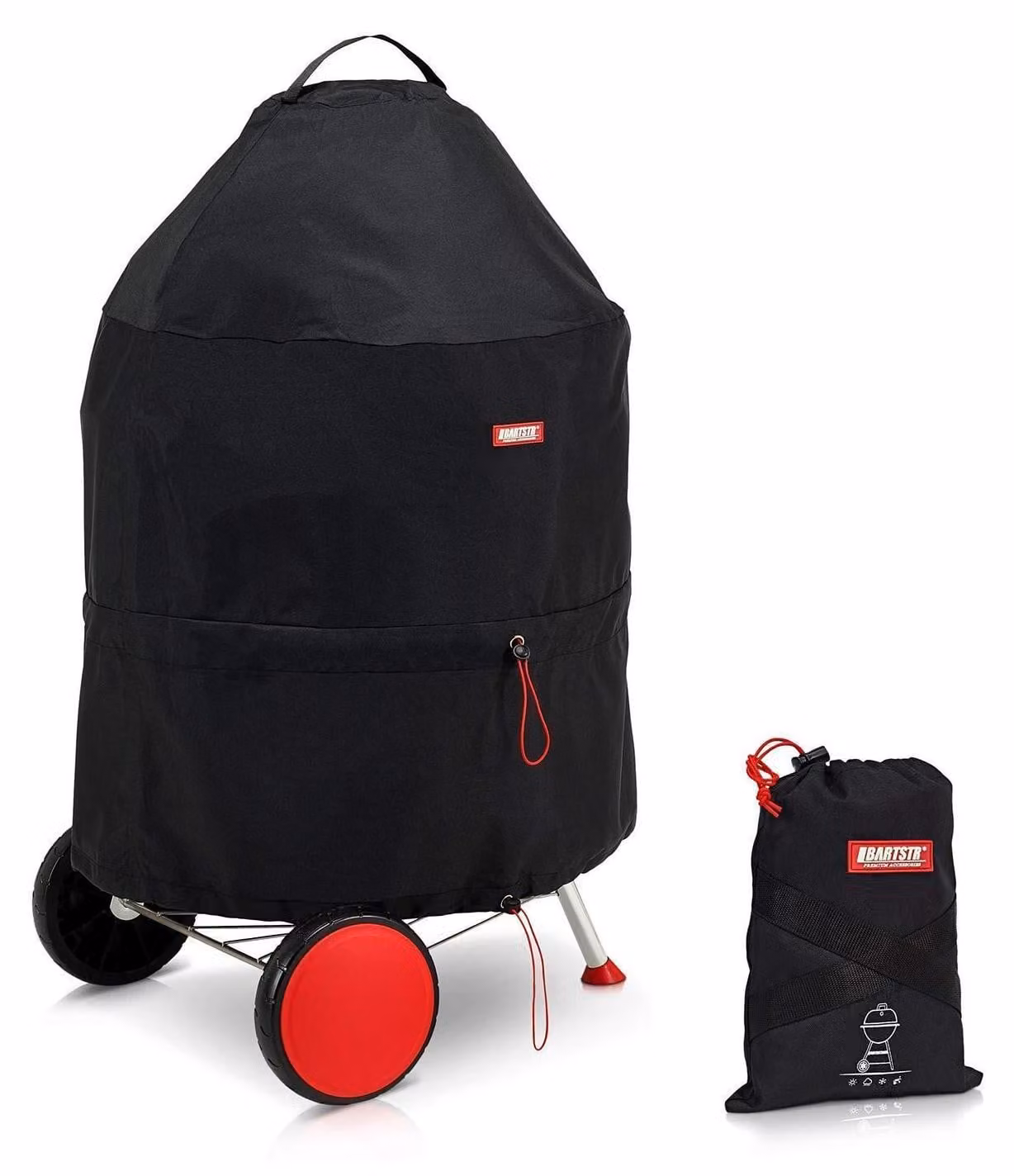 Copertura resistente alle intemperie per barbecue a forma di sfera, fino a un diametro di 50 cm, con sacchetto per il trasporto e la conservazione