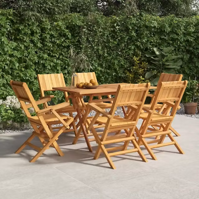 Sedie Pieghevoli 6pz 55x61x90cm Legno Massello Teak 3155062