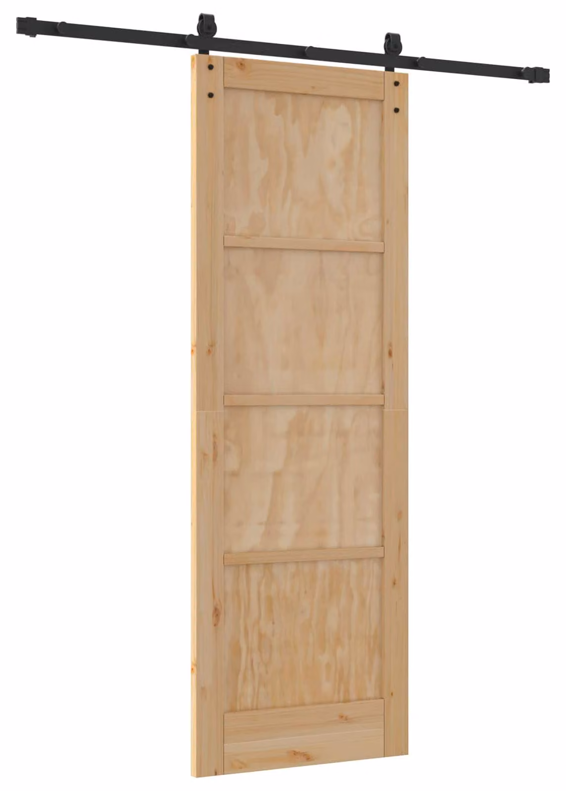 Porta scorrevole Naturale e Nero 73,5 x 211 cm