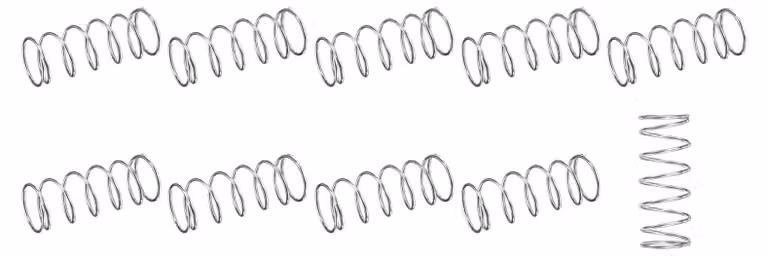 Molle a compressione, 0,5x12 mm, 30 mm, confezione da 10, acciaio inossidabile