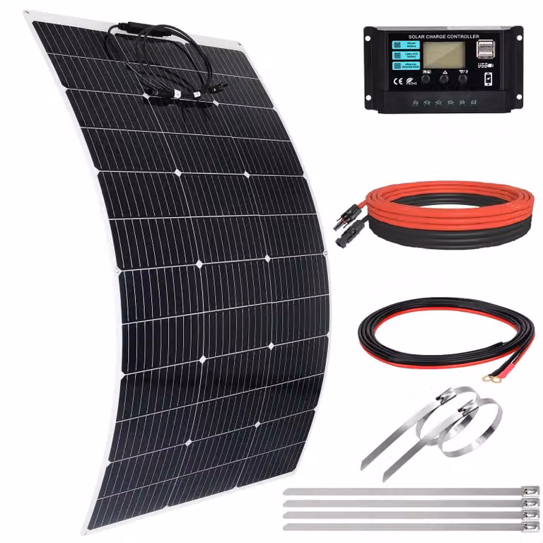 Kit pannello solare flessibile da 120W e 12V, con regolatore di carica da 30A