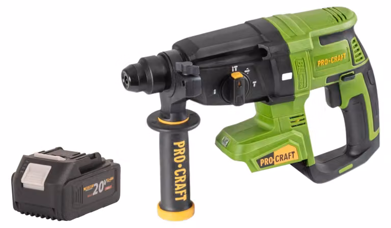 Martello perforatore a batteria Procraft PHA40bb 20 V 2,6 J SDS plus Brushless + 1x batteria 4,0 Ah - senza caricabatterie