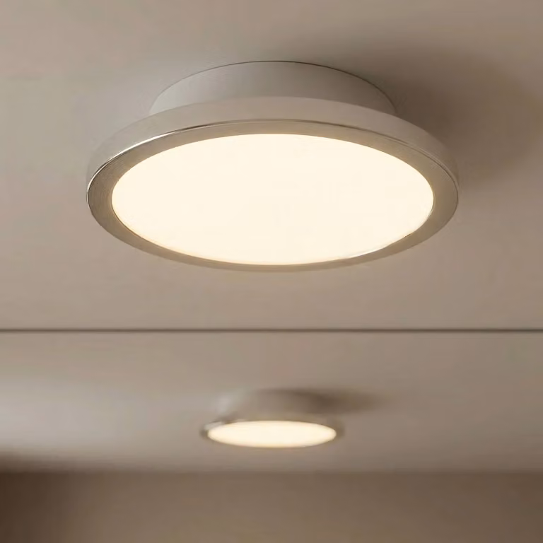 LIGHTME Plafoniera Aqua, Cromo / Argento, Bagno, Alluminio, Moderno, Plafoniera