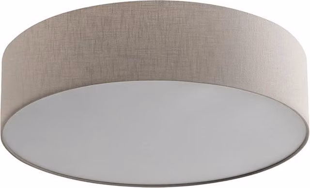Plafoniera VIVIEN 58cm con Paralume Cilindrico in Tessuto Avorio e Attacco E27 per Illuminazione Soffitto - Rossini Group