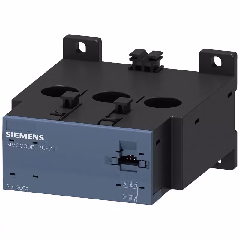 Modulo di rilevamento corrente Siemens, corrente di regolazione 20...200 A, larghezza 120 mm, trasformatore passante 3UF71031AA000