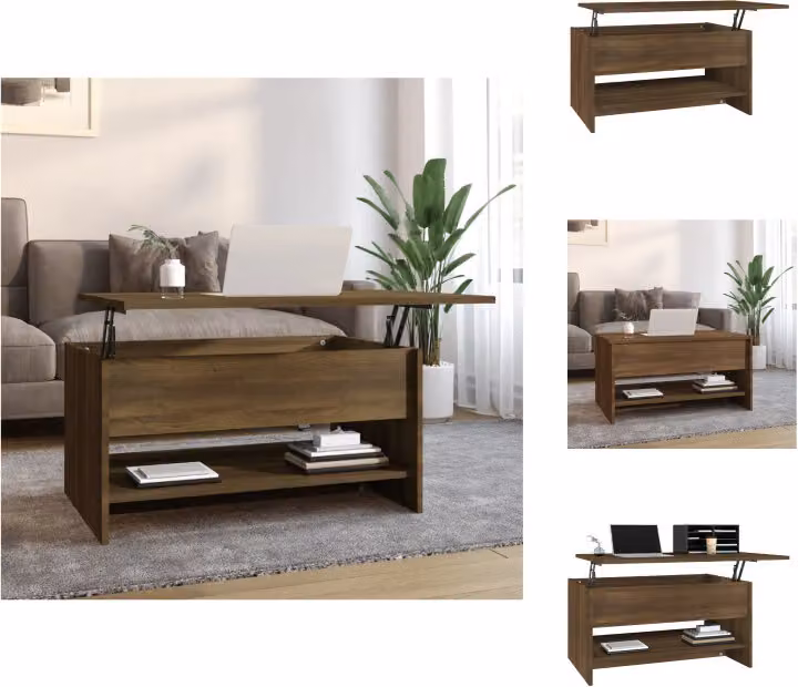 vidaXL Tavolino da caffè marrone effetto rovere 80x50x40 cm materiale a base di legno - Tavolini da caffè