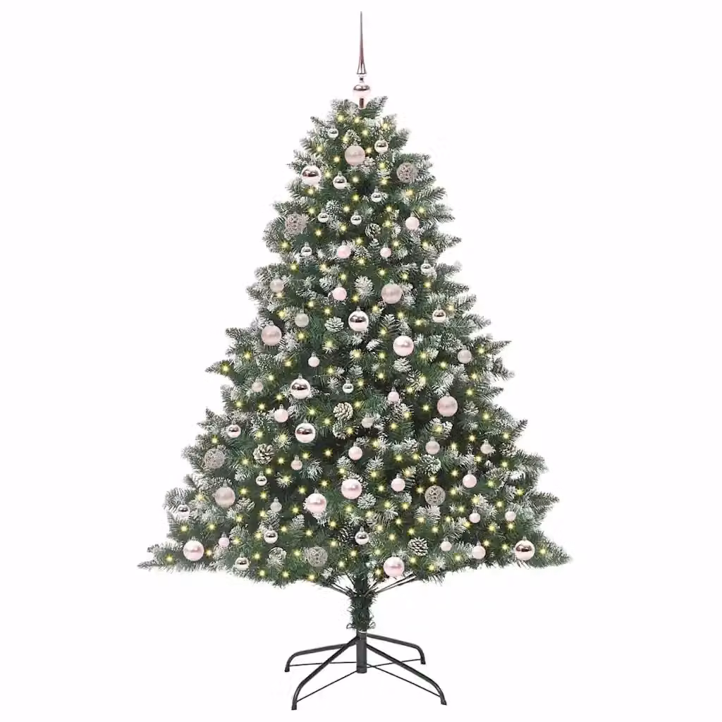 Albero di Natale artificiale verde vidaXL con luci LED bianco caldo, Altezza: 180 cm – 2