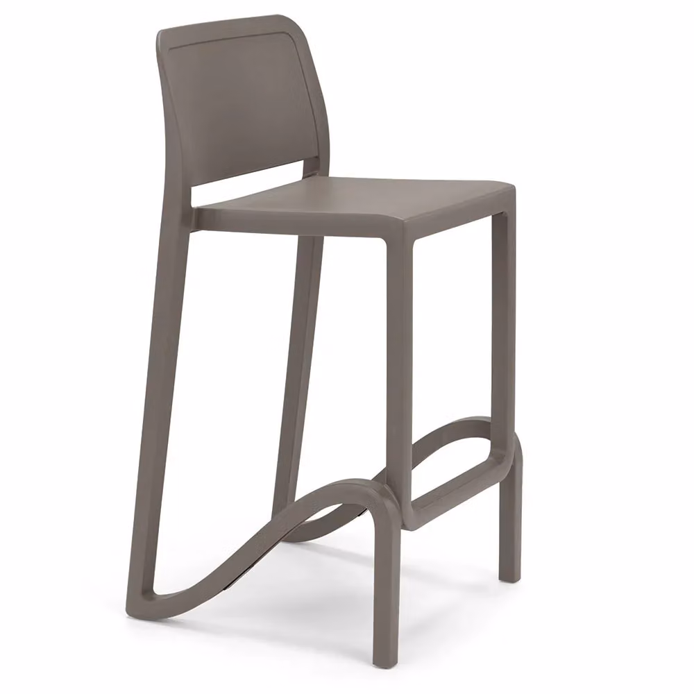 Set di 2 sgabelli moderni Redokasa in polipropilene color beige o grigio opaco per cucina, sala da pranzo o giardino – 2