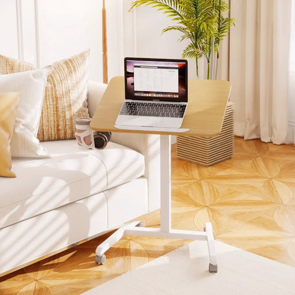 Tavolo pieghevole per laptop Design Mania con piano inclinabile e regolabile in altezza, disponibile in beige o bianco – 2