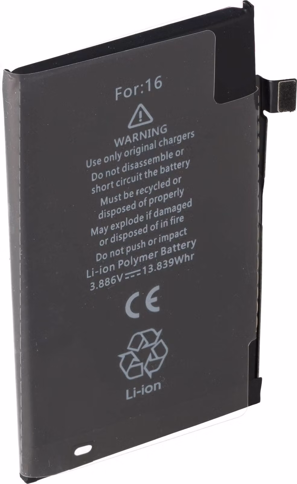 Batteria compatibile con Apple iPhone 16 Li-Polymer 3,88 V 3561 mAh 13,83 Wh