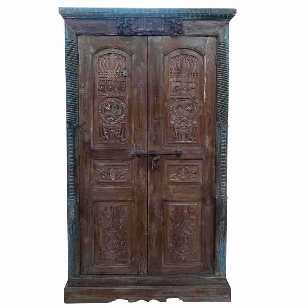 Armadio in legno Wanderlust Deco marrone con ante a battente L/P/H: 121 x 45 x 220 cm – 2