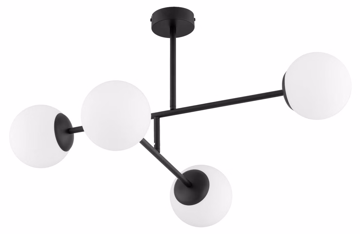 Lampada da soffitto DILON bianco e nero 4xE14x10W in vetro, dimensioni: 4,4x55x75 cm, IP20, Alfa