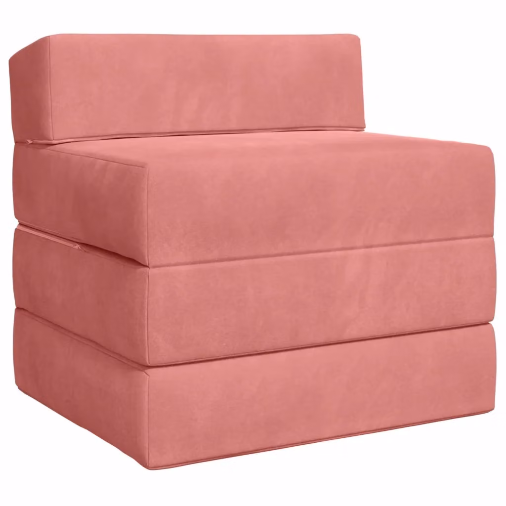 Divano Letto Pieghevole vidaXL in Velluto Rosa per Soggiorno e Camera da Letto L: 200 cm, P: 70 cm, H: 63 cm – 2