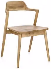 Sedia Amery Bizzotto in legno marrone con braccioli in stile scandinavo finitura opaca